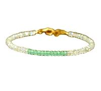Bracelet en calcédoine turquoise et pierre de lune, perles facettées de 3 mm, taille ronde, fermoir plaqué or réglable de 17,8 cm, pour hommes et femmes | LK_STACK_06932
