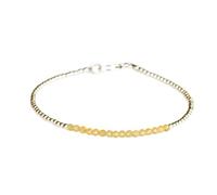 Bracelet en calcite de 2 à 2,5 mm, perles rondes et lisses, fermoir plaqué argent, 17,8 cm, pour hommes et femmes | LK_STACK_01747