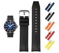 Bracelet en caoutchouc FKM de 21 mm pour Tissot Seastar 1000 Powermatic 80 T120407A, bracelet de remplacement à extrémité incurvée pour montres Tissot Seastar 1000, 21mm, Pas de pierre précieuse