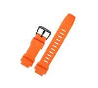 Bracelet en caoutchouc imperméable et résistant à la sueur for Casio PRW-3500/2500(Orange,Silver buckle)