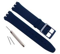 Bracelet en caoutchouc - Pour remplacer le bracelet d'une montre - Imperméable - 16 mm 16 mm bleu marine