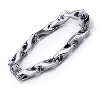 Bracelet en carbure de tungstène pour homme Maillon style blé Argenté