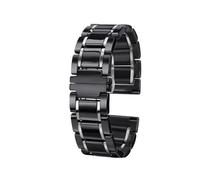 Bracelet en céramique à dégagement rapide 22 mm 20 mm Bracelet unisexe(Black-Silver,20mm)