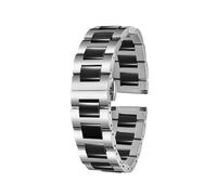Bracelet en céramique à dégagement rapide 22 mm 20 mm Bracelet unisexe(Silver-Black,20mm)