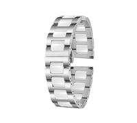 Bracelet en céramique à dégagement rapide 22 mm 20 mm Bracelet unisexe(Silver-White,22mm)