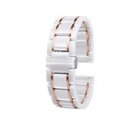 Bracelet en céramique à dégagement rapide 22 mm 20 mm Bracelet unisexe(White-Rose Gold,20mm)