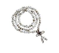 Bracelet en céramique à trois cercles avec 108 perles bouddhistes style ancien élégant pour femmes et étudiants, taille unique, Céramique
