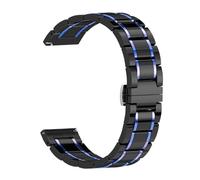 Bracelet en céramique et métal compatible avec les bracelets de 22 mm et 20 mm(Black blue,20mm)