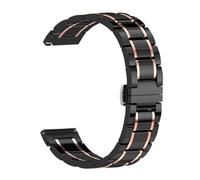 Bracelet en céramique et métal compatible avec les bracelets de 22 mm et 20 mm(Black rose gold,22mm)