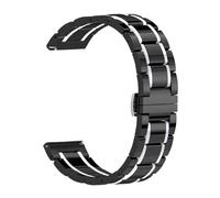 Bracelet en céramique et métal compatible avec les bracelets de 22 mm et 20 mm(Black silver,22mm)