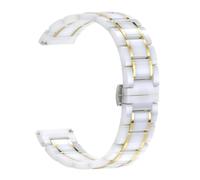 Bracelet en céramique et métal compatible avec les bracelets de 22 mm et 20 mm(White gold,20mm)