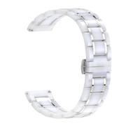 Bracelet en céramique et métal compatible avec les bracelets de 22 mm et 20 mm(White silver,20mm)