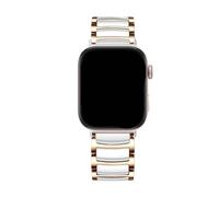 Bracelet en céramique Pour Huawei Watch Fit 3/4, Band de rechange Pour Huawei Watch Fit 4 Pro, bracelet en acier inoxydable(Rose gold white,For Fit 3)