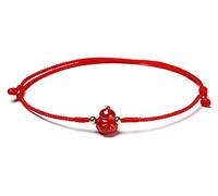 Bracelet en cinabre, bracelet en corde tressée, bracelet à fermoir porte-bonheur, bracelet Feng Shui richesse Wu Lou, gourde de cinabre, corde rouge tressée réglable, bijoux porte-bonheur, amulette, t