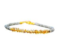 Bracelet en citrine et labradorite, perles facettées de 3 à 4 mm, plaqué or, 17,8 cm, pour hommes et femmes | LK_STACK_07358