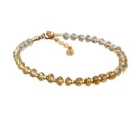 Bracelet en citrine ombrée de 3,5 à 4 mm, perles rondes à facettes, fermoir plaqué or réglable de 17,8 cm, pour hommes et femmes | LK_STACK_06077