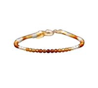 Bracelet en citrine ombrée, perles rondes à facettes de 3 mm, fermoir plaqué or de 17,8 cm, pour hommes et femmes | LK_STACK_06078