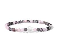 Bracelet en coquillage et cœur, 4 mm, pierres naturelles, perles d'améthyste violette, élastique, for femme(19cm,J)