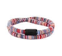Bracelet en corde colorée pour couple, double couche, fait main, porte-bonheur, cadeau d'amitié pour homme et femme, 21cm, Métal, Pas de gemme