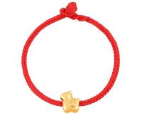 Bracelet en corde rouge avec breloque cheval doré tressé fait à la main pour l'année du zodiaque chinois, talisman porte-bonheur tendance pour homme et femme, taille unique, Acier allié, Pas de gemme
