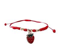 Bracelet En Corde Rouge - Bijou Tressé Avec Breloques Fruits | Jolie Bague Ajustable Avec Nœud D'amitié, Pendentif porte-bonheurr, Protection Spirituelle Contre Le Mauvais Œil, Pour Femmes Et Filles
