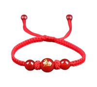 Bracelet en corde rouge réglable avec breloque en forme d'animal tressé adapté aux bonnes fortunes et styles