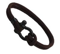 Bracelet en corde style plage surf Milan en forme de U en forme de fer à cheval - Bijoux d'été pour couple - Bracelet Feng Perle Hip pour homme - Perle Feng - nautique