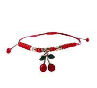 Bracelet en cordon rouge - Pendentif fruit, bijou en cordon rouge tressé | Bague réglable pour le mauvais œil, protection spirituelle, pour femmes et, Siehe Beschreibung, Métal, Voir description