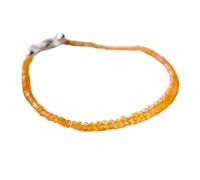 Bracelet en cornaline de 2,5 mm, perles à facettes, forme rondelle, fermoir plaqué argent, 17,8 cm, pour hommes et femmes | LK_STACK_01767