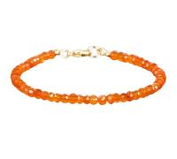 Bracelet en cornaline de 3,5 mm, perles rondes à facettes, fermoir plaqué argent, 17,8 cm, pour hommes et femmes | LK_STACK_01835