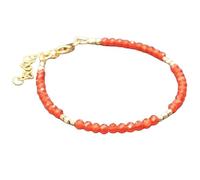 Bracelet en cornaline de 3,5 mm, perles rondes à facettes, fermoir plaqué or réglable de 17,8 cm, pour hommes et femmes | LK_STACK_01839