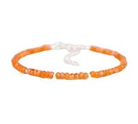 Bracelet en cornaline de 3 mm, perles à facettes, forme rondelle, fermoir plaqué argent réglable de 17,8 cm, pour hommes et femmes | LK_STACK_01795