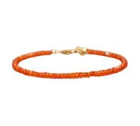 Bracelet en cornaline de 3 mm, perles à facettes, forme rondelle, fermoir plaqué or, 17,8 cm, pour hommes et femmes | LK_STACK_01793