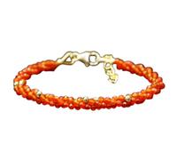 Bracelet en cornaline ronde de 3 mm, perles à facettes, fermoir plaqué argent, 17,8 cm, pour hommes et femmes | LK_STACK_01859