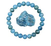 Bracelet En Cristal Bracelet de perles en pierre d'obsidienne dorée for hommes et femmes, lumière dorée arc-en-ciel, pierre brute, perle ronde, bijoux énergétiques(21cm,6MM BEADS_37 BLUE APATITE)