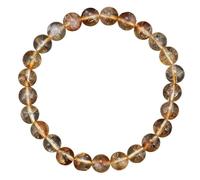 Bracelet en cristal Bracelet porte-bonheur en Citrines, bijoux , quartz jaune, pierre de cristal, perle, for femmes et hommes, richesse Fortune, coucher soleil pour femmes(17CM(6.69INCH)_8MM BEADS)