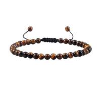 Bracelet En Cristal De Pierres Précieuses De Chakra Naturel Pour Femmes, Pierre D'Oeil De Tigre, Bracelet Tissé De Perles De 4Mm, Bracelet Réglable, Breloque De Chakra, Bracelet Assorti Pour Homm