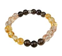 Bracelet en cristal jaune naturel de 8MM, for Attraction richesse des filles, énergie Positive, guérison, cadeau d'anniversaire(16-17cm)