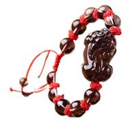 Bracelet en cristal naturel Feng Shui Bracelet porte-bonheur Pixiu Charme Glace Obsidienne Équilibre Bracelet Corde Tressé Corde Amulette Bijoux de vacances Attirer de l'argent Prospérité Chance