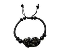Bracelet en cristal naturel Feng Shui Collier Lucky Pixiu Charm 7A Golden Obsidienne Balance Tressé Bracelet Richesse Amulette Attirer Argent Prospérité Chance Bracelet (Color : Bracelet)