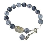 Bracelet en cristal naturel noir/or quartz rutilé Feng Shui Lucky pi Xiu/pi yao charme Pendant 8 mm Bracelet perlé Talisman pour l'amant-riche