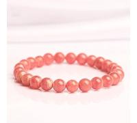Bracelet en cristal Rose de qualité 7A, Rhodonite, ancienne Mine du brésil, pierre, perles rondes
