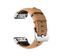 Bracelet en cuir 26 mm 22 mm adapté aux sangles for Garmin Quatix 7 Pro/Fenix 7 7X 5X 6 6X à dégagement rapide Approach S62/S60 Correa(Yellow silvery,20mm)
