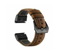 Bracelet en cuir 26 mm 22 mm adapté aux sangles for Garmin Quatix 7 Pro/Fenix 7 7X 5X 6 6X à dégagement rapide Approach S62/S60 Correa(Brown Black,20mm)