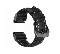 Bracelet en cuir 26 mm 22 mm adapté aux sangles for Garmin Quatix 7 Pro/Fenix 7 7X 5X 6 6X à dégagement rapide Approach S62/S60 Correa(Black Black,22mm)