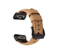Bracelet en cuir à dégagement rapide de 26mm, adapté for Garmin Fenix8 7X Pro 6X 5X 8X 8 Plus Tactix 7 AMOLED Epix Pro 51mm Enduro 2(Yellow Black,26mm)