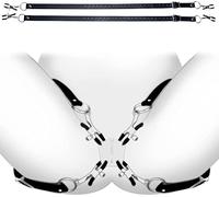 Bracelet en cuir amical et boucle en caoutchouc pour garder vos lèvres ouvertes, noir