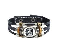 Bracelet en cuir Anime Death Note L · Lawliet Killer Yagami Light Figures Glass Snap Button Bracelet Main Cartoon Fan Chaîne Cadeau, 20 mm, Verre