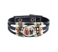 Bracelet en cuir avec inscription « Death Note » L·Lawliet Killer Yagami Light Cartoon Figure Cabochon en verre Garçon Fille Bracelet Otaku Bijoux Cadeau, 20 mm, Verre