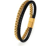 Bracelet en cuir bicolore de luxe - longueur : 23 cm.